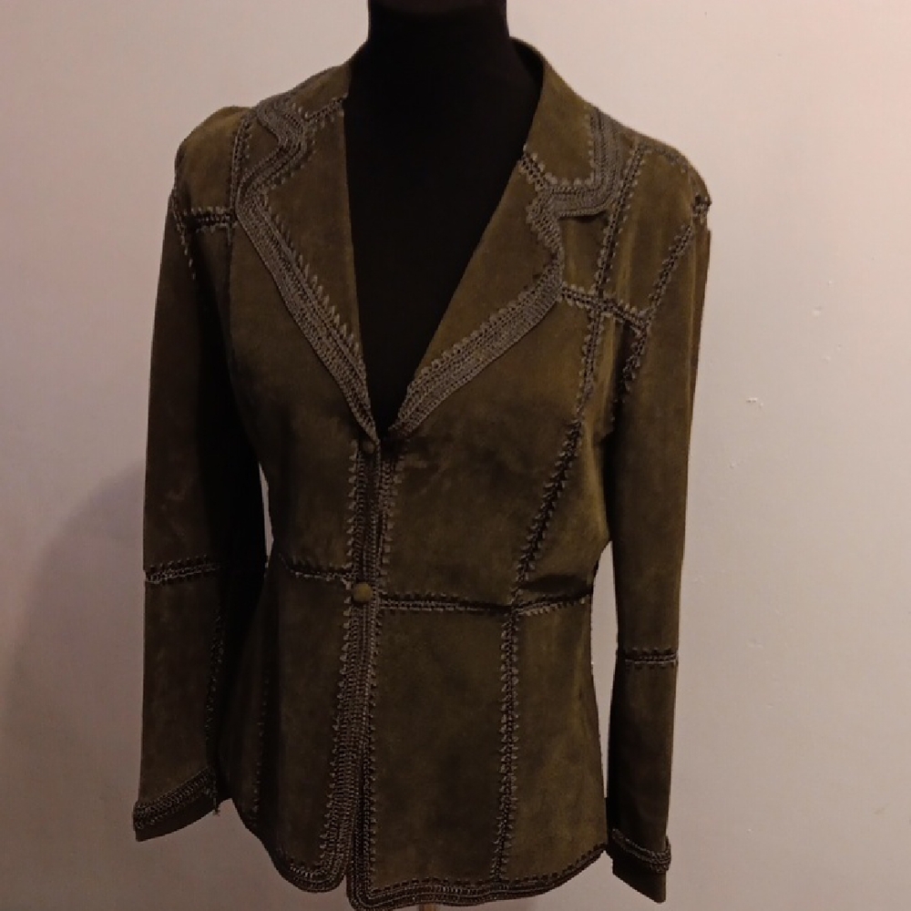 Vintage Leather Embroidered Jacket